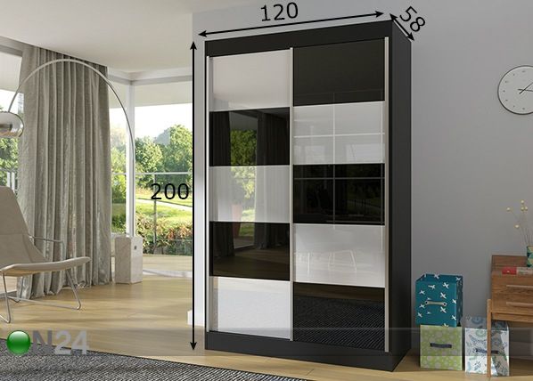 Lükandustega riidekapp 120 cm mõõdud