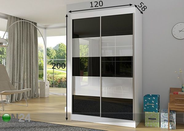 Lükandustega riidekapp 120 cm mõõdud
