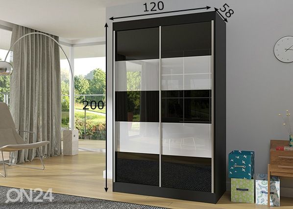 Lükandustega riidekapp 120 cm mõõdud