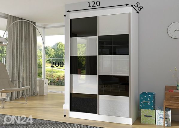 Lükandustega riidekapp 120 cm mõõdud