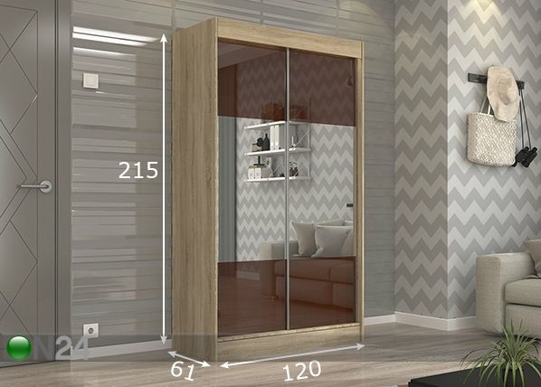 Lükandustega riidekapp 120 cm mõõdud