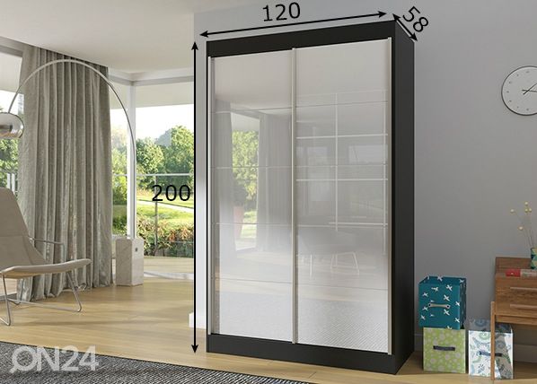 Lükandustega riidekapp 120 cm mõõdud