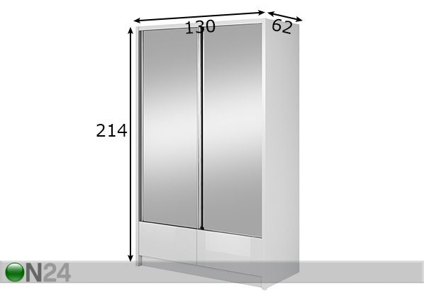 Lükandustega riidekapp 130 cm mõõdud
