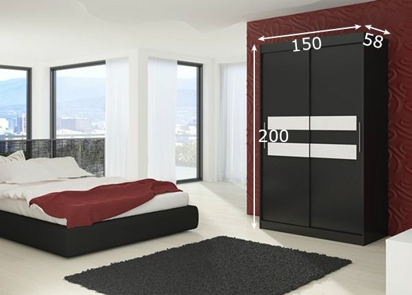 Lükandustega riidekapp 150 cm mõõdud