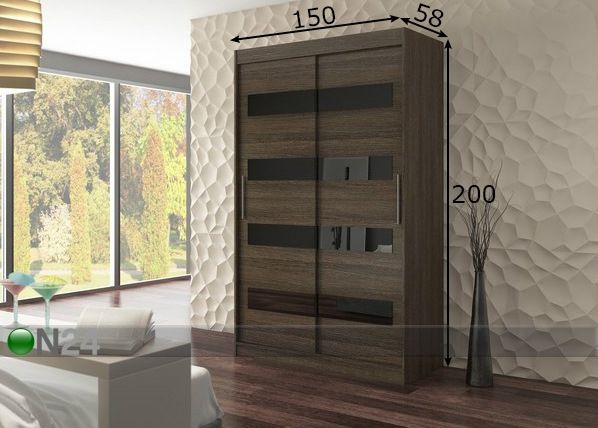 Lükandustega riidekapp 150 cm mõõdud