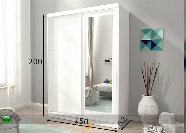 Lükandustega riidekapp 150 cm mõõdud