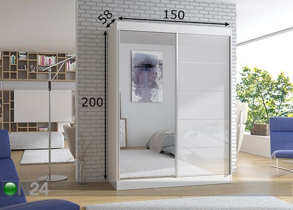 Lükandustega riidekapp 150 cm mõõdud