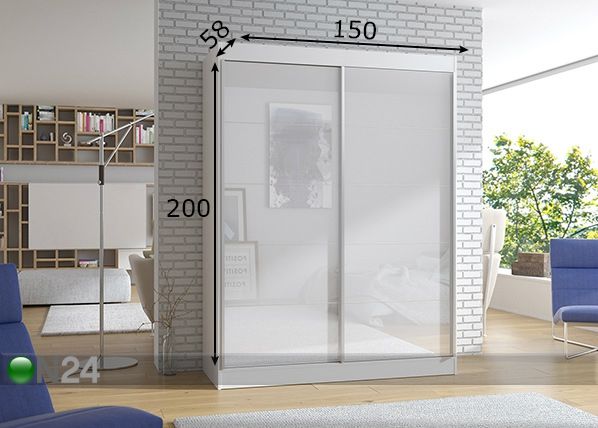 Lükandustega riidekapp 150 cm mõõdud