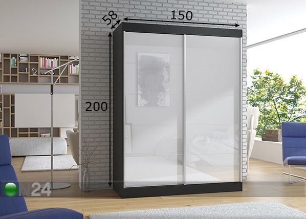 Lükandustega riidekapp 150 cm mõõdud