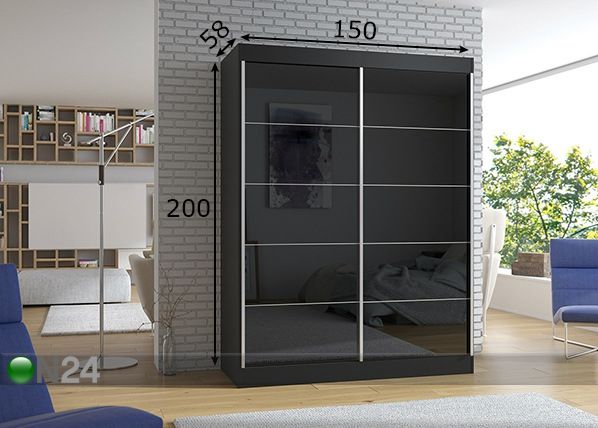Lükandustega riidekapp 150 cm mõõdud