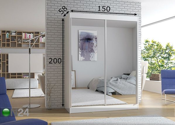 Lükandustega riidekapp 150 cm mõõdud