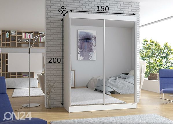 Lükandustega riidekapp 150 cm mõõdud