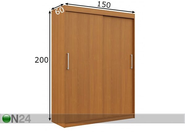 Lükandustega riidekapp 150 cm mõõdud