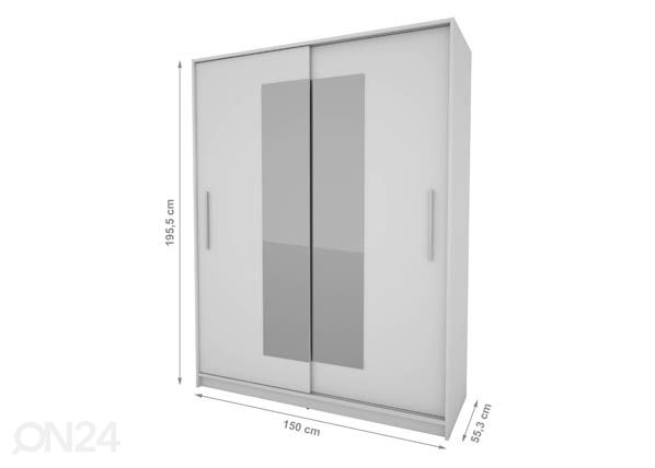 Lükandustega riidekapp 150 cm mõõdud