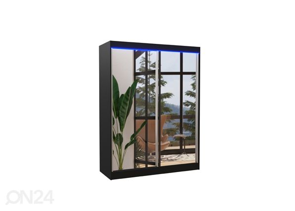 Lükandustega riidekapp 150 cm + LED