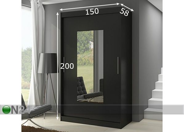 Lükandustega riidekapp 150cm mõõdud