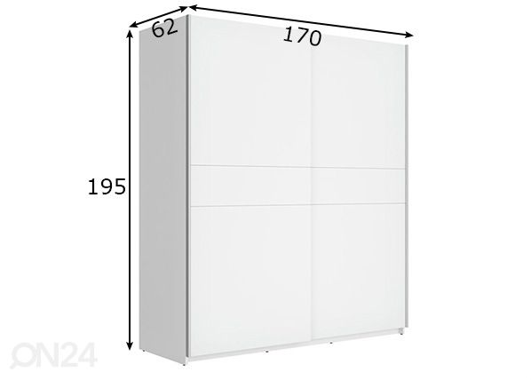 Lükandustega riidekapp 170 cm mõõdud