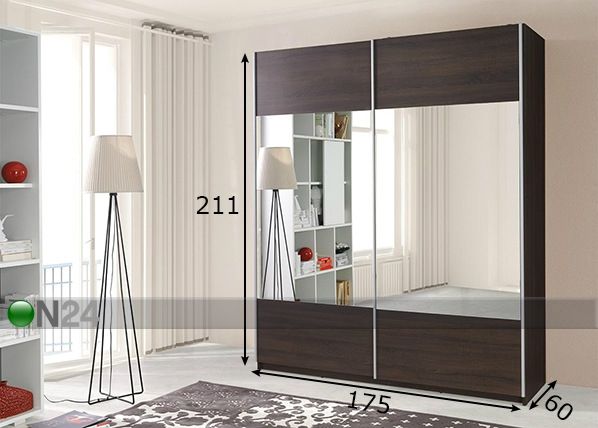 Lükandustega riidekapp 175 cm mõõdud