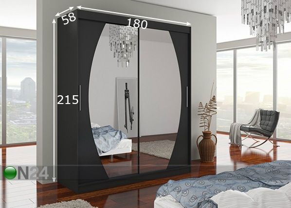 Lükandustega riidekapp 180 cm mõõdud