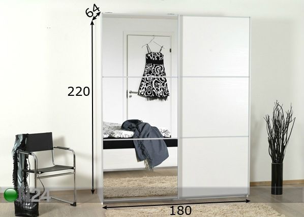 Lükandustega riidekapp 180 cm mõõdud