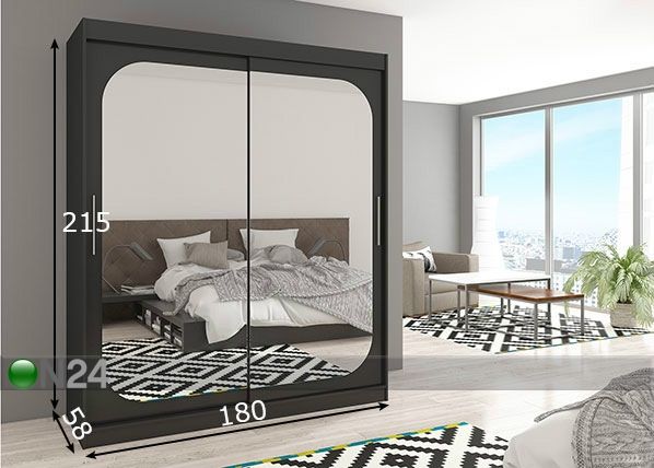 Lükandustega riidekapp 180 cm mõõdud