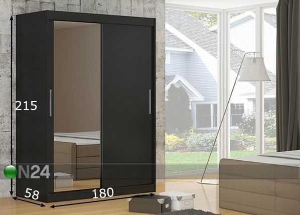 Lükandustega riidekapp 180 cm mõõdud