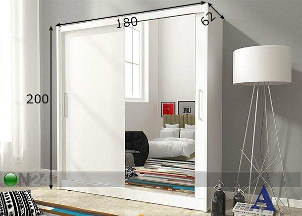 Lükandustega riidekapp 180 cm mõõdud