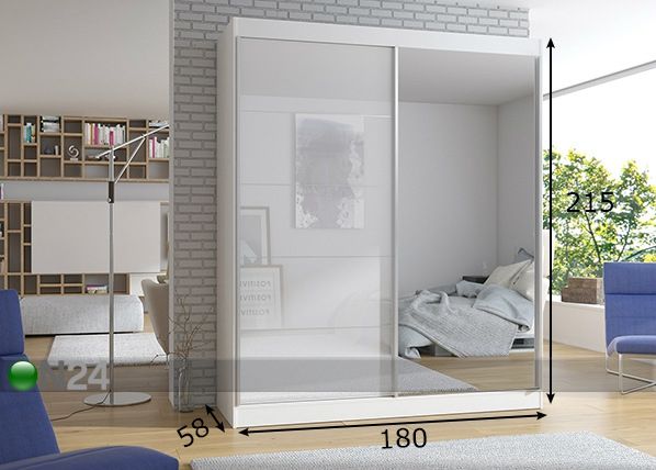 Lükandustega riidekapp 180 cm mõõdud