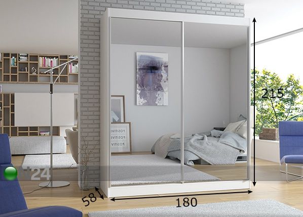 Lükandustega riidekapp 180 cm mõõdud
