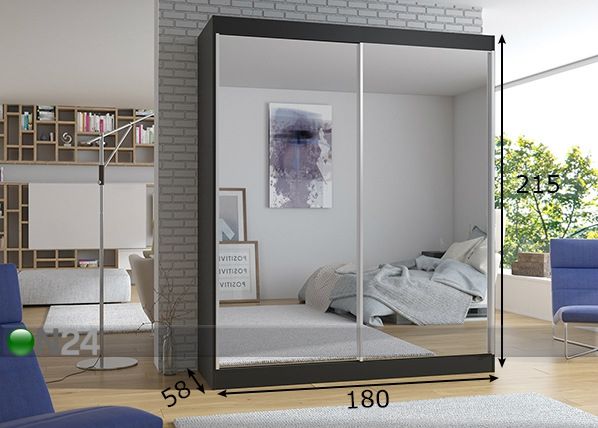 Lükandustega riidekapp 180 cm mõõdud