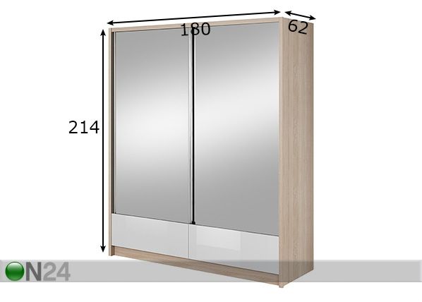 Lükandustega riidekapp 180 cm mõõdud