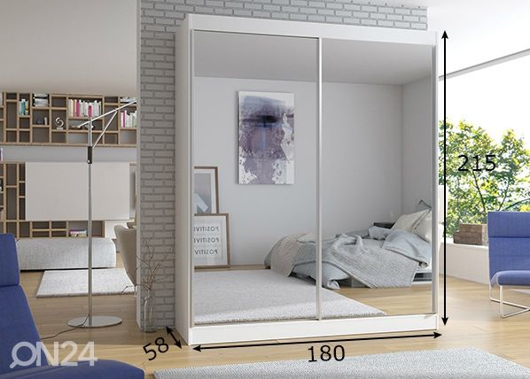 Lükandustega riidekapp 180 cm mõõdud