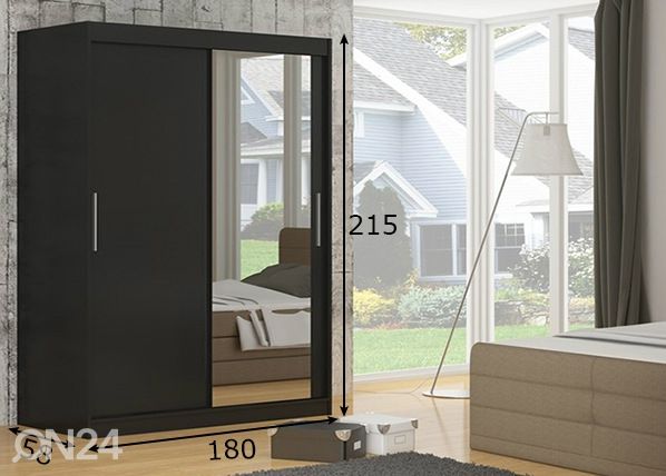 Lükandustega riidekapp 180 cm mõõdud