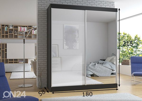 Lükandustega riidekapp 180 cm mõõdud