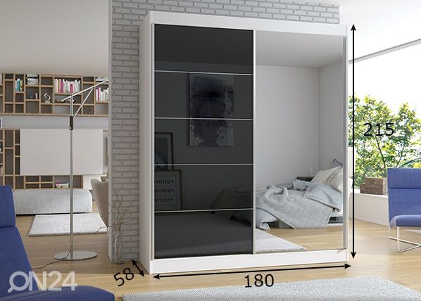 Lükandustega riidekapp 180 cm mõõdud