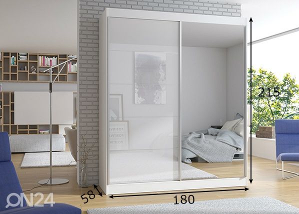 Lükandustega riidekapp 180 cm mõõdud