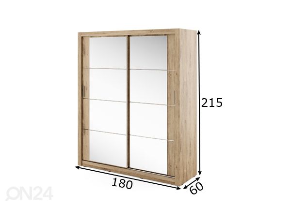 Lükandustega riidekapp 180 cm mõõdud
