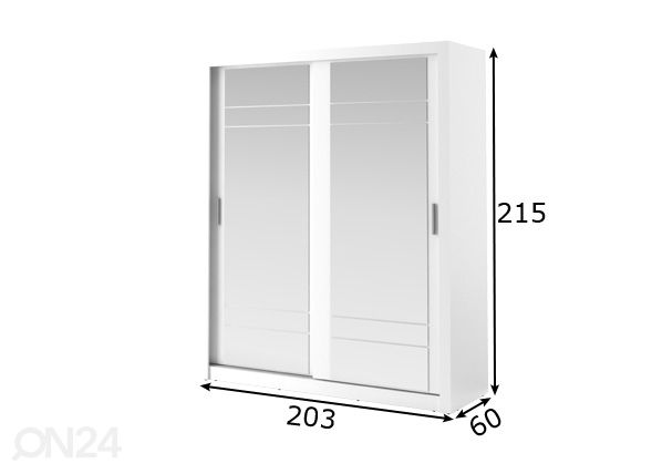 Lükandustega riidekapp 203 cm mõõdud