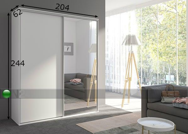 Lükandustega riidekapp 204 cm mõõdud