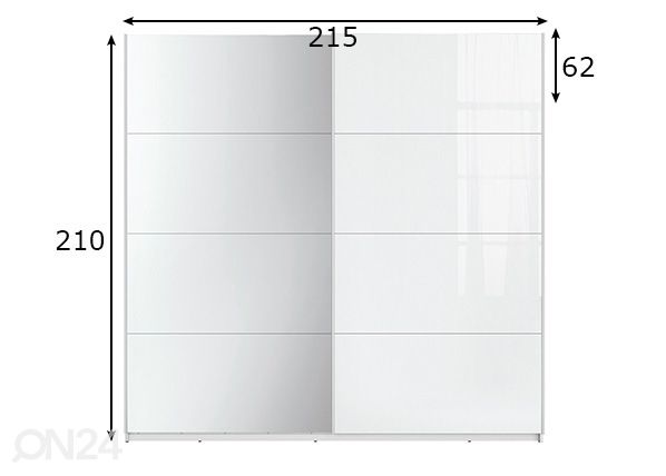 Lükandustega riidekapp 215 cm mõõdud