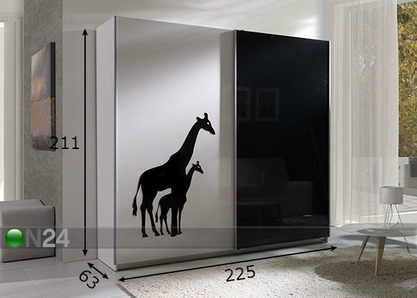 Lükandustega riidekapp 225 cm mõõdud
