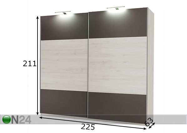 Lükandustega riidekapp 225 cm mõõdud