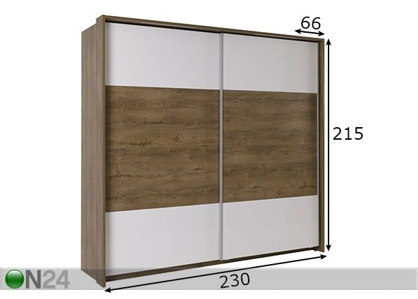 Lükandustega riidekapp 230 cm mõõdud