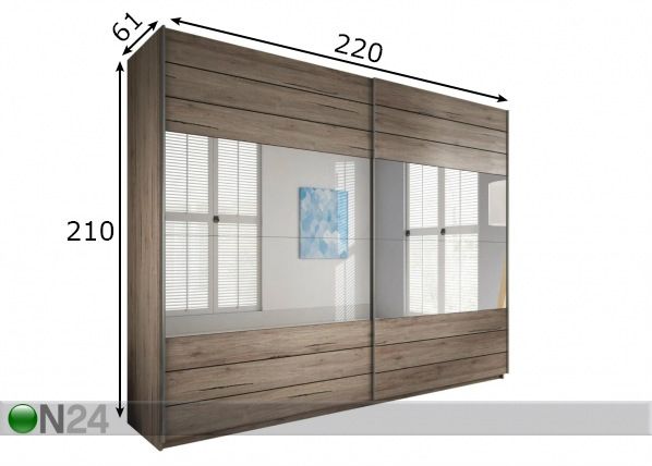 Lükandustega riidekapp mõõdud