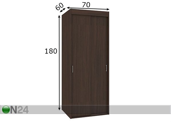 Lükandustega riidekapp 70 cm mõõdud