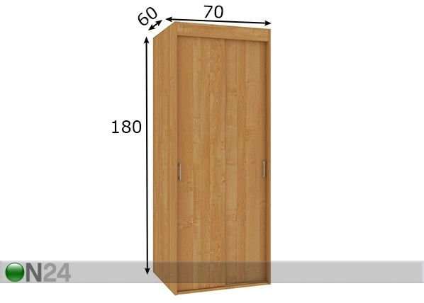 Lükandustega riidekapp 70 cm mõõdud