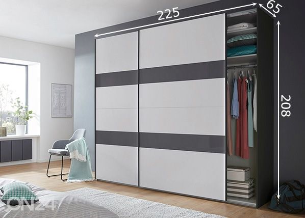 Lükandustega riidekapp Altona h208x225 cm mõõdud
