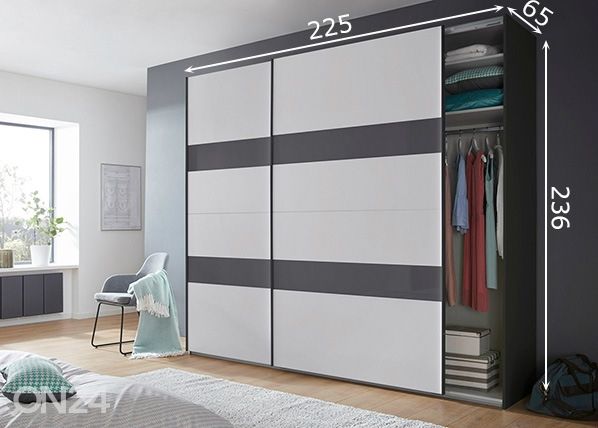 Lükandustega riidekapp Altona h236x225 cm mõõdud