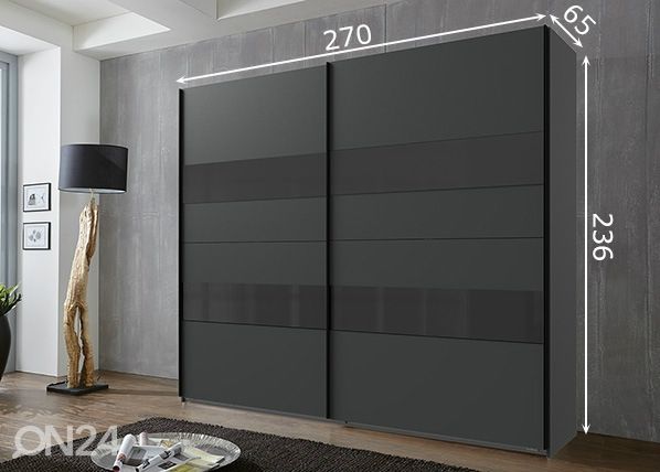 Lükandustega riidekapp Altona h236x270 cm mõõdud