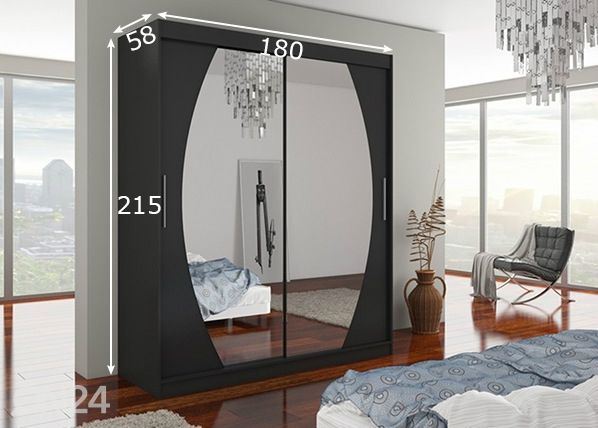 Lükandustega riidekapp Ballwin I 180 cm mõõdud